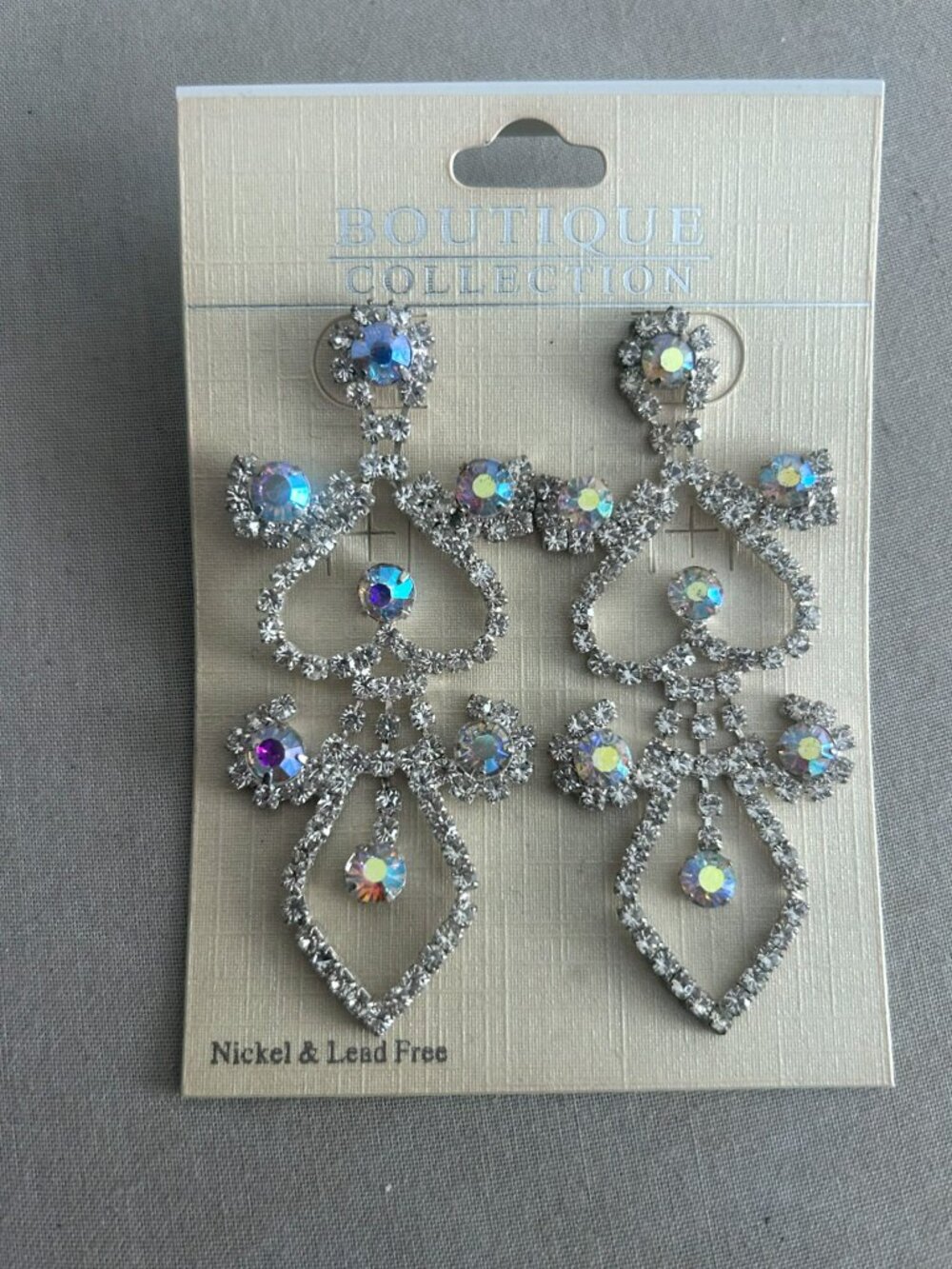 Fleur De Le Rhinestone Fashion Statement Earrings
